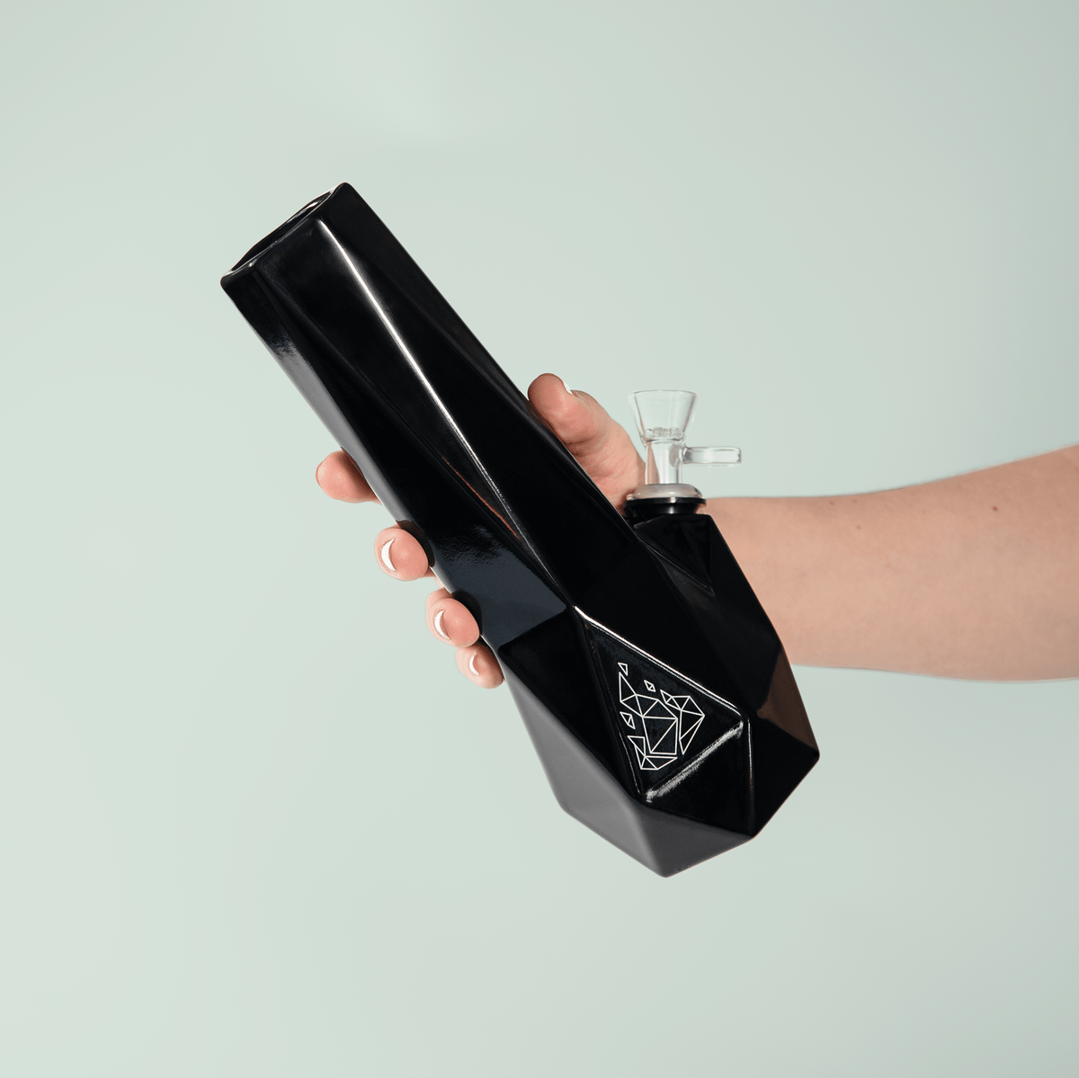 brnt designs hexagon ceramic bong water pipe black