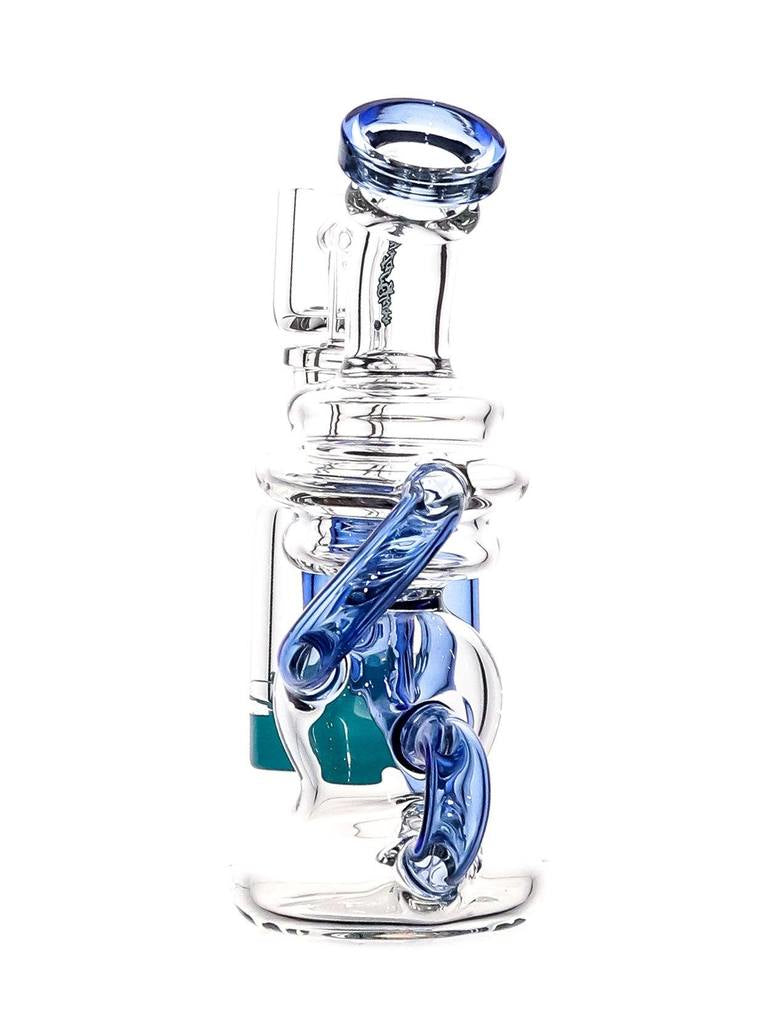 Crystal Glass 6" Mini Recycler Rig - Blue