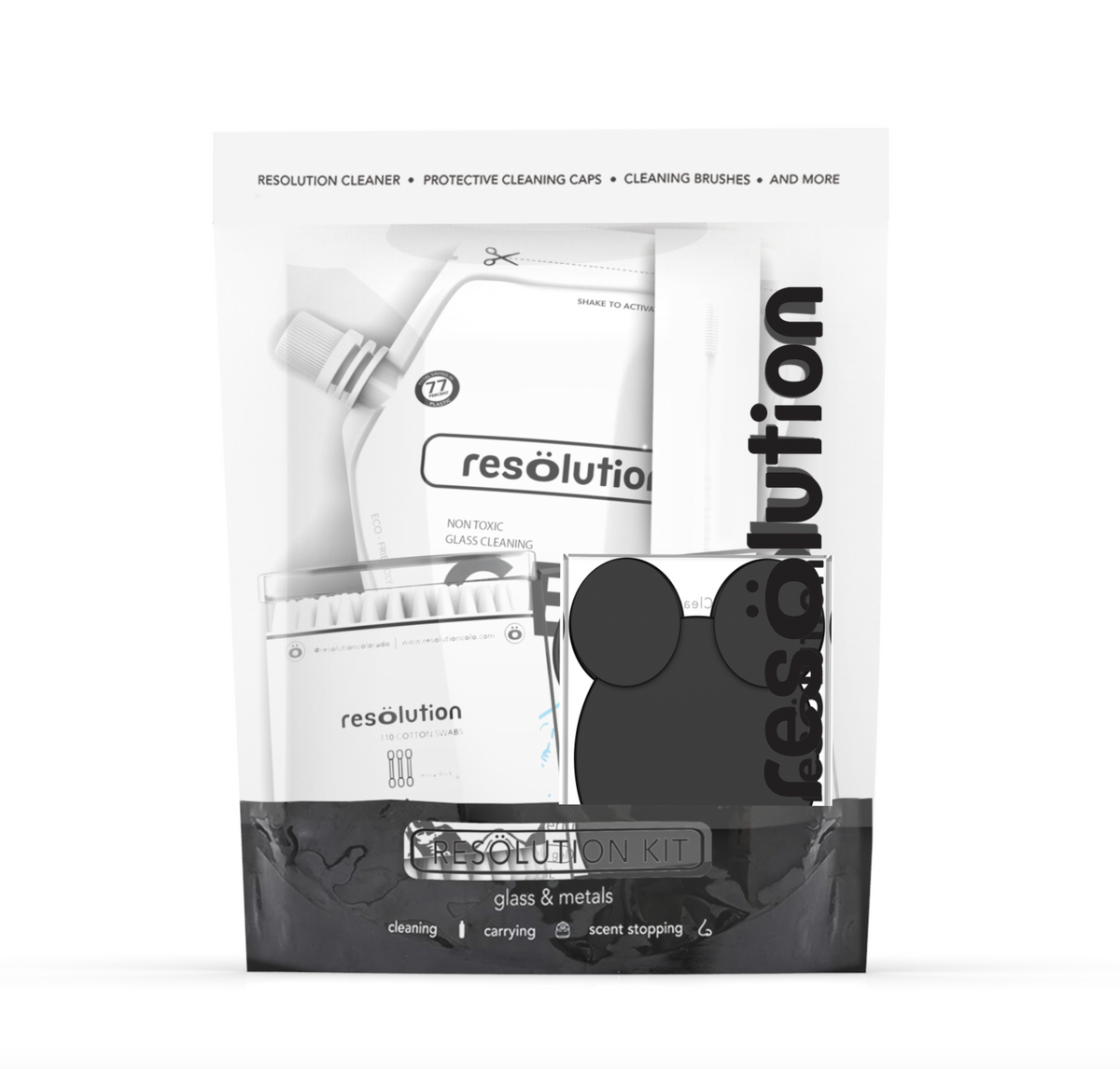 resolution glass pipe cleaning kit black