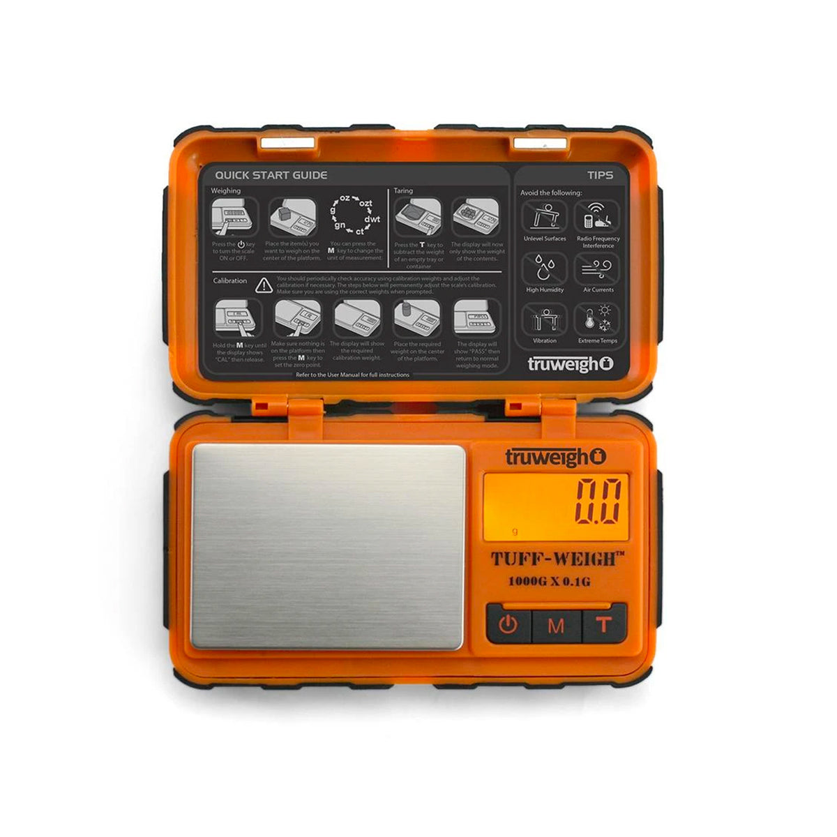 truweigh tuff weigh digital scale 1000g orange