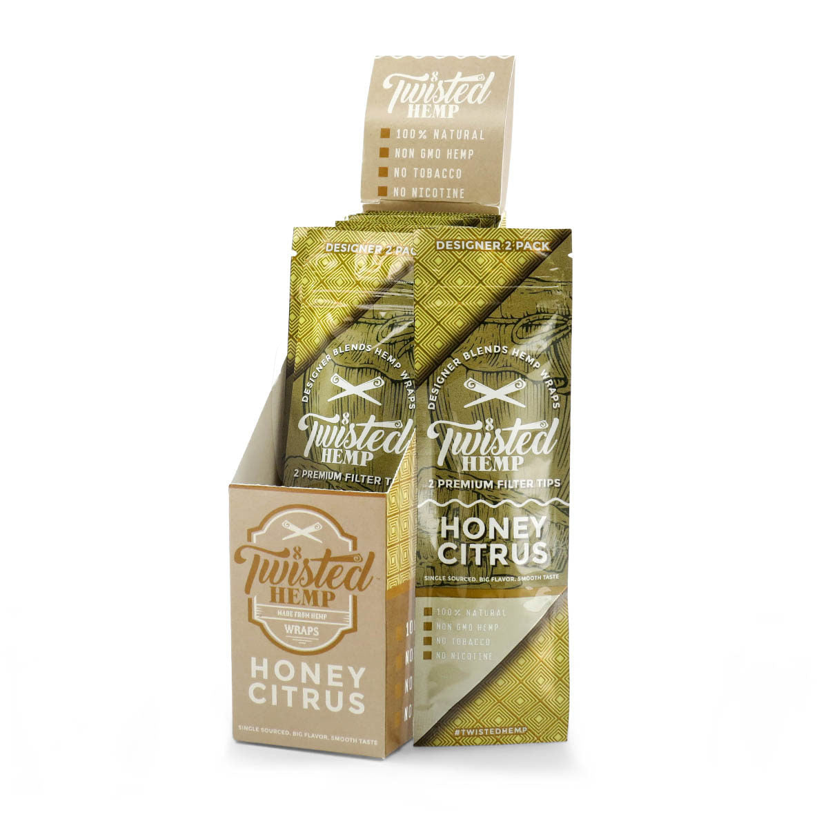 twisted hemp wraps honey citrus wholesale box 15