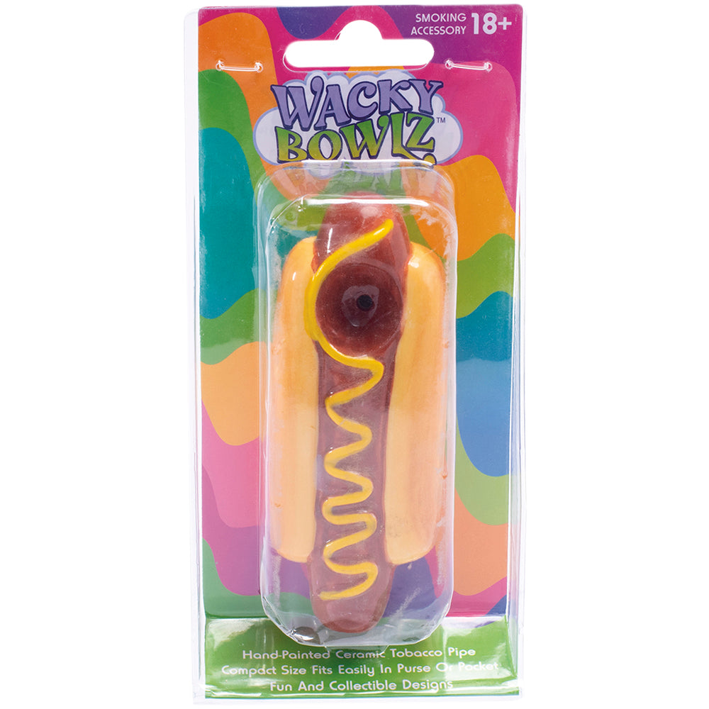 Wacky Bowlz Ceramic Hand Pipe | Hot Dog
