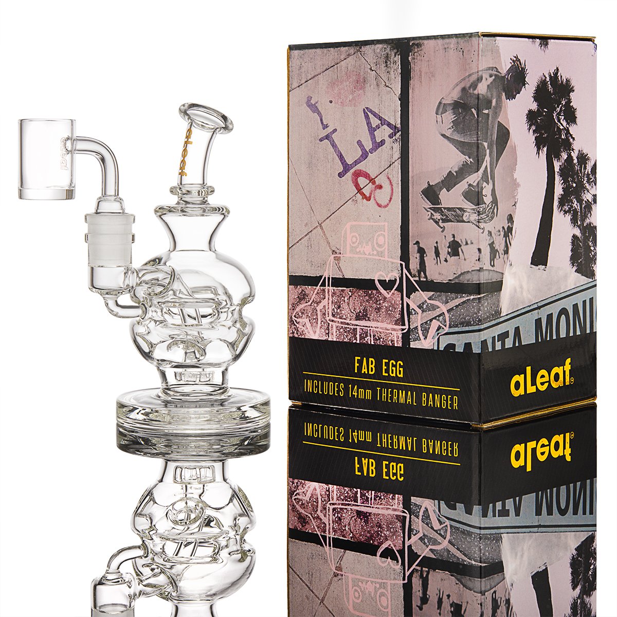 aleaf fab egg glass dab rig 14mm thermal quartz banger