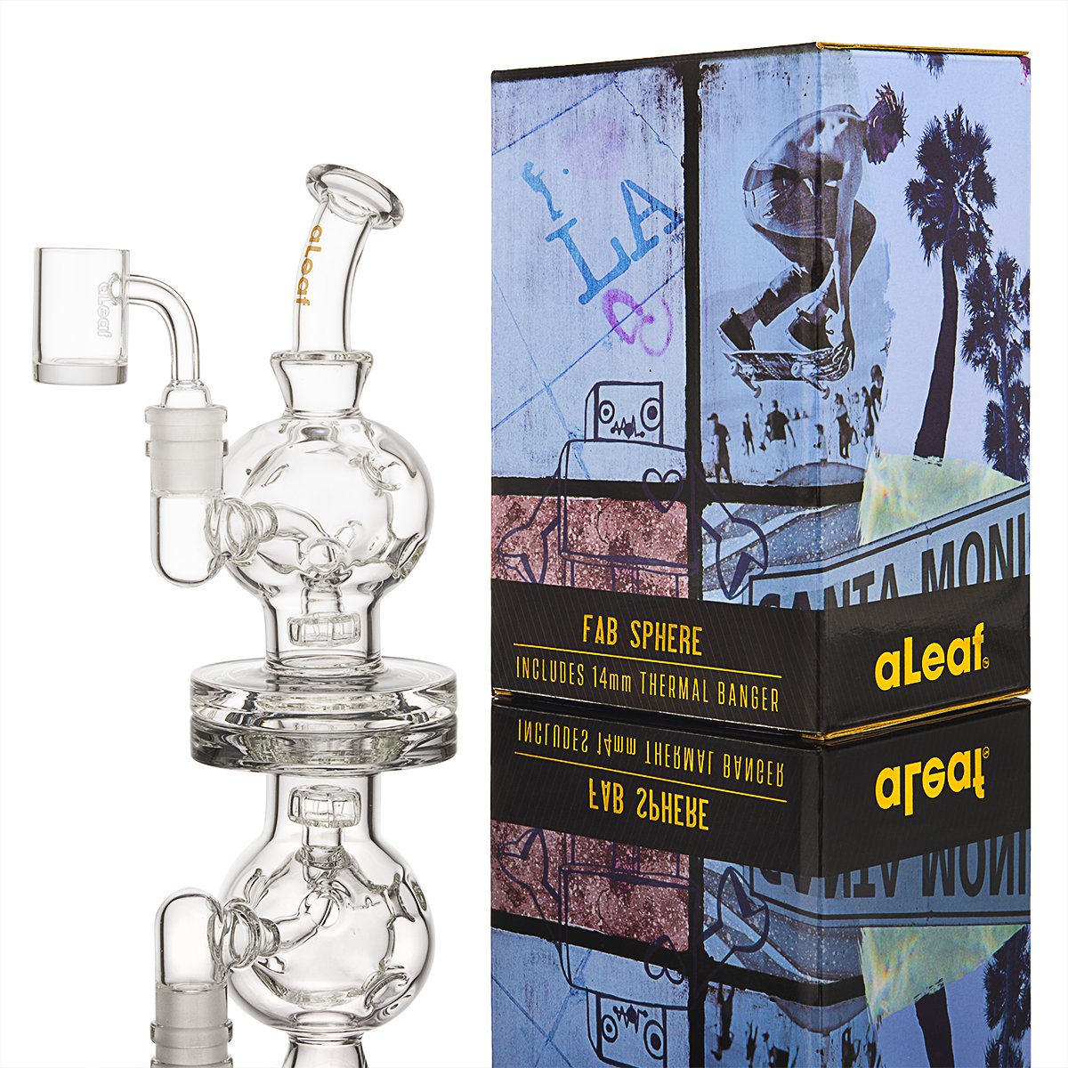 aleaf fab sphere glass dab rig 14mm thermal quartz banger