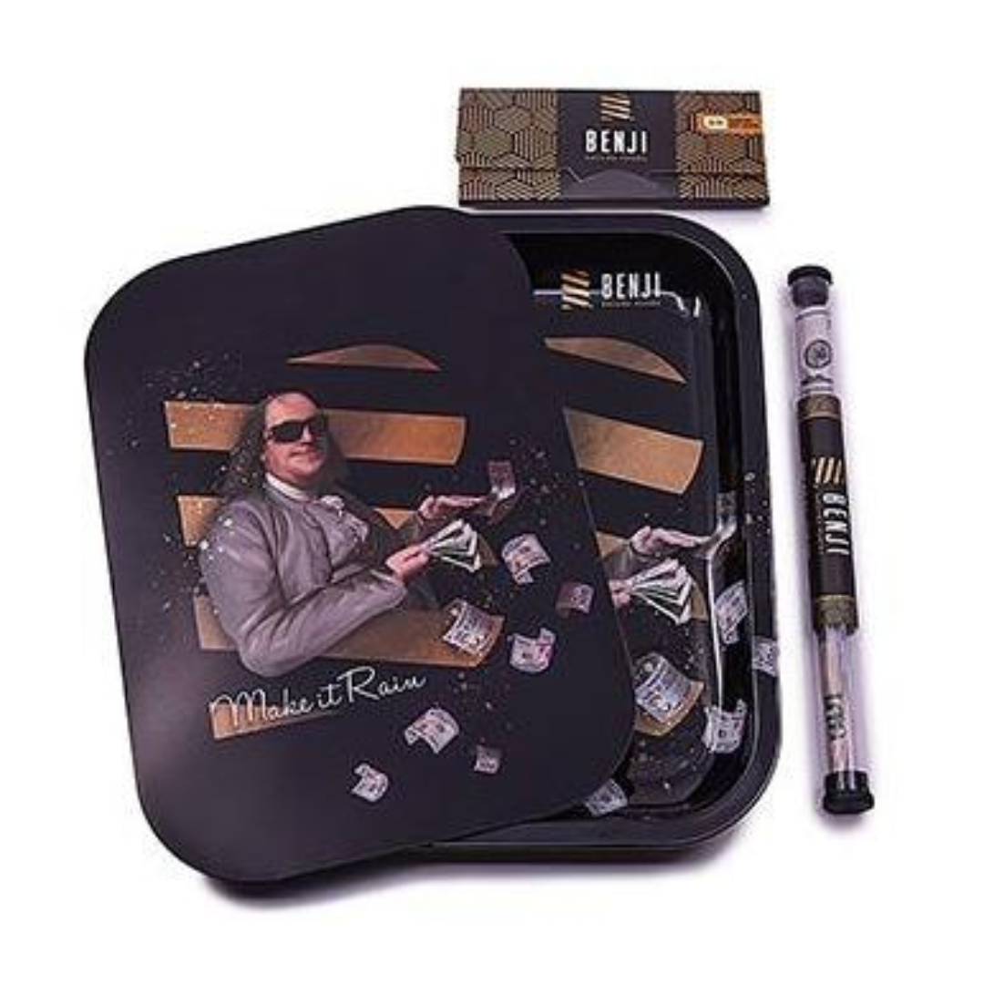 benji magnetic metal rolling tray kit make it rain