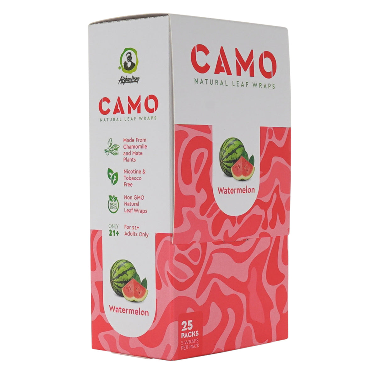 camo natural leaf blunt wraps watermelon box 25 wholesale