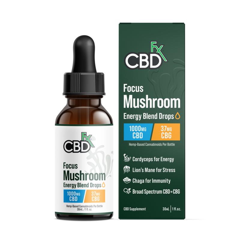 cbdfx focus mushroom cbd energy blend drops 1000mg