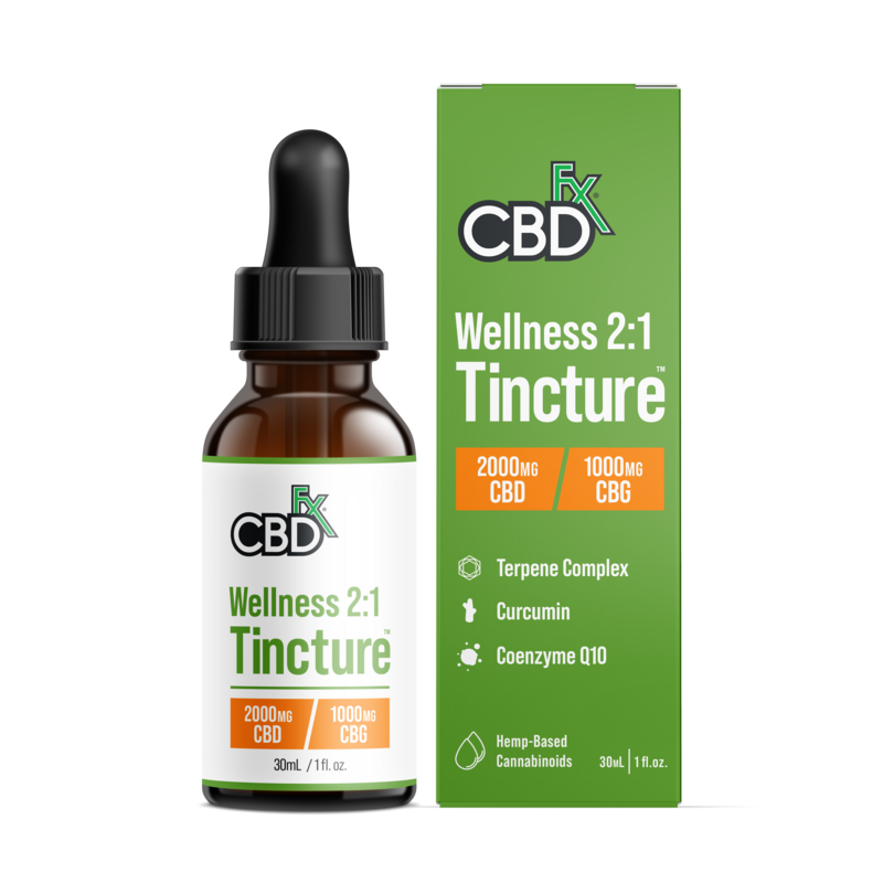 cbdfx wellness tincture broad spectrum cbd cbg oil 2000mg