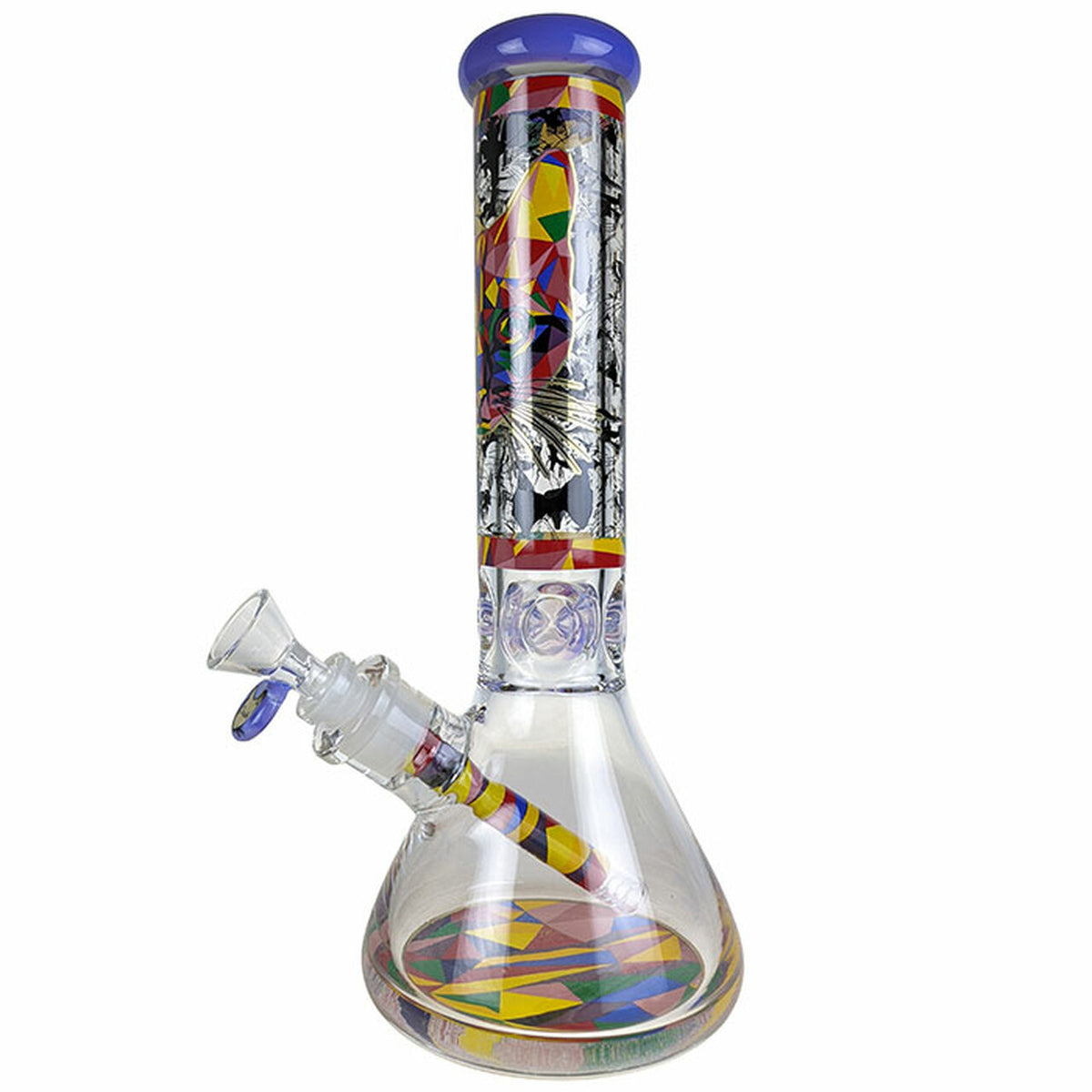 Cheech Glass Abstract Kitty Beaker - 13"