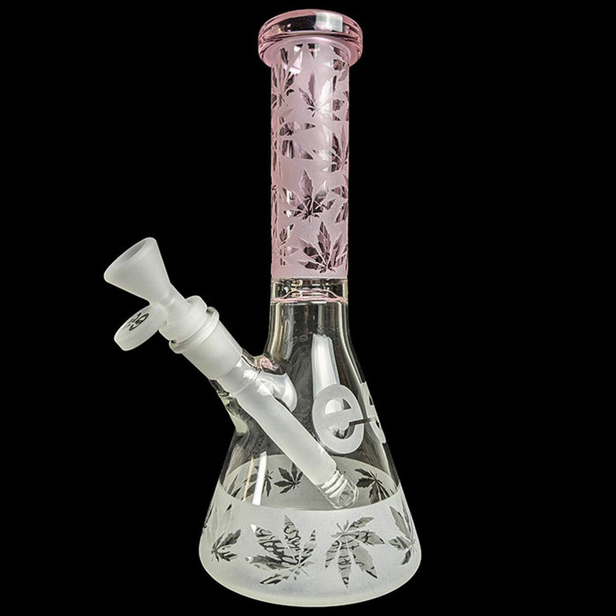 Cheech Glass Sandblasted Leaf Beaker - 10"