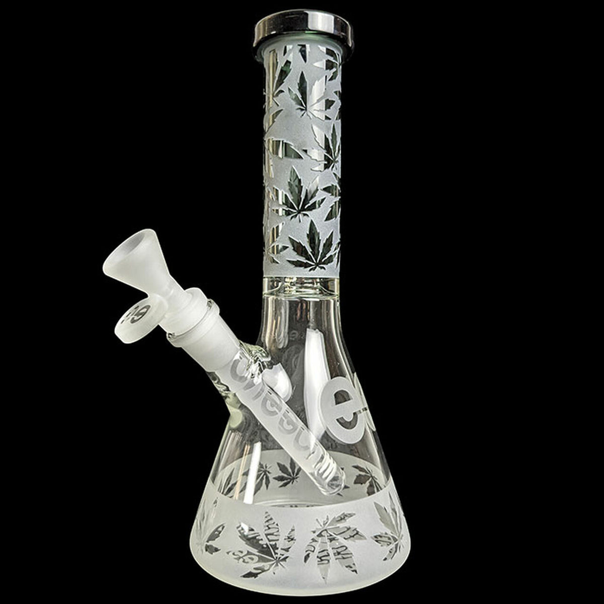 Cheech Glass Sandblasted Leaf Beaker - 10"