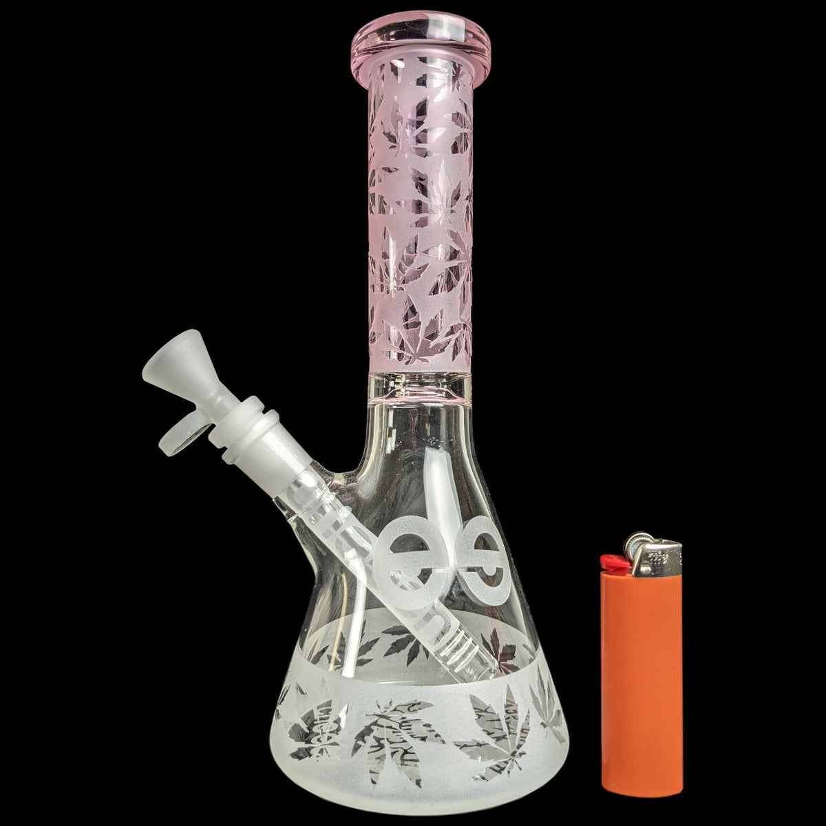 Cheech Glass Sandblasted Leaf Beaker - 10"