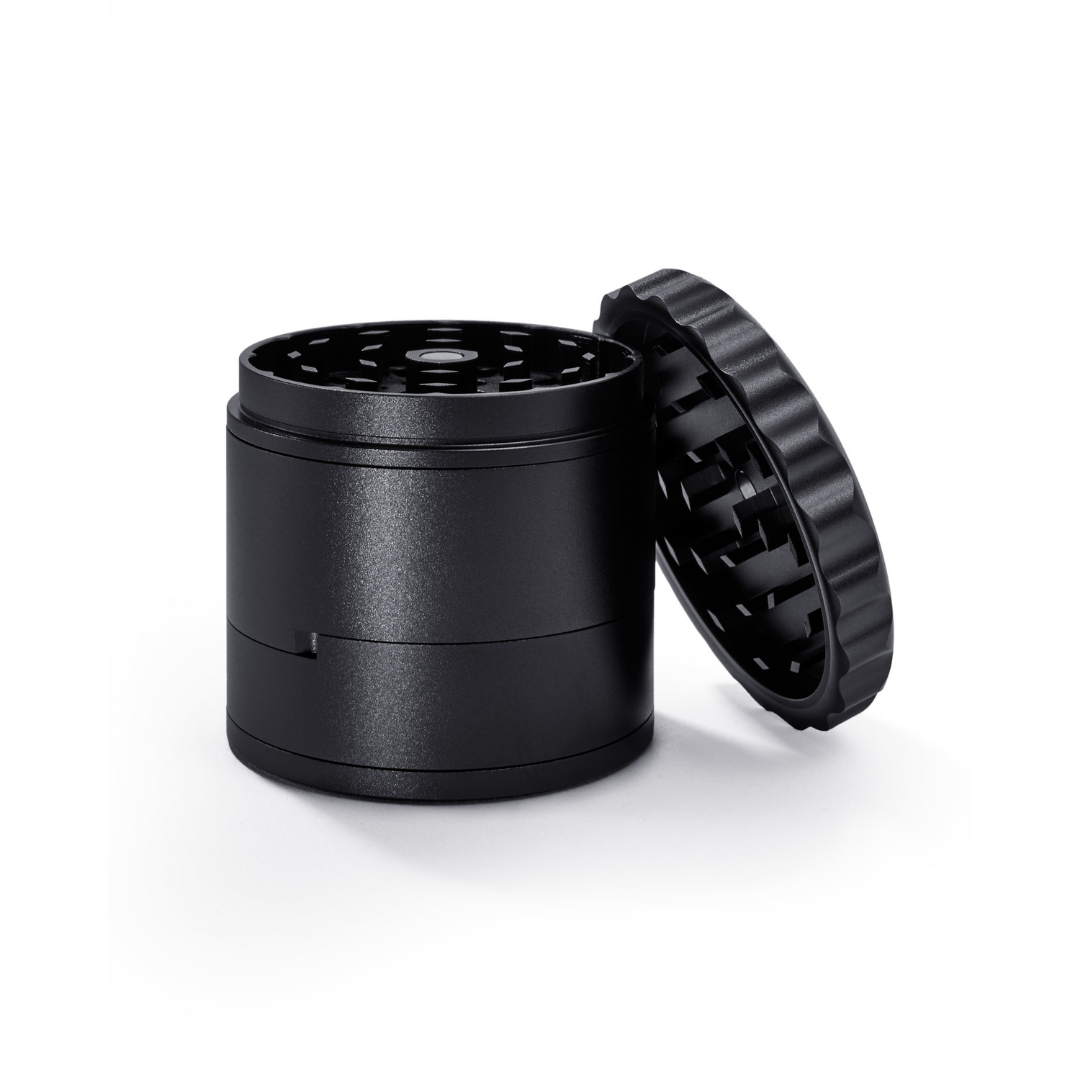 dr grind swing tray metal herb grinder jet black