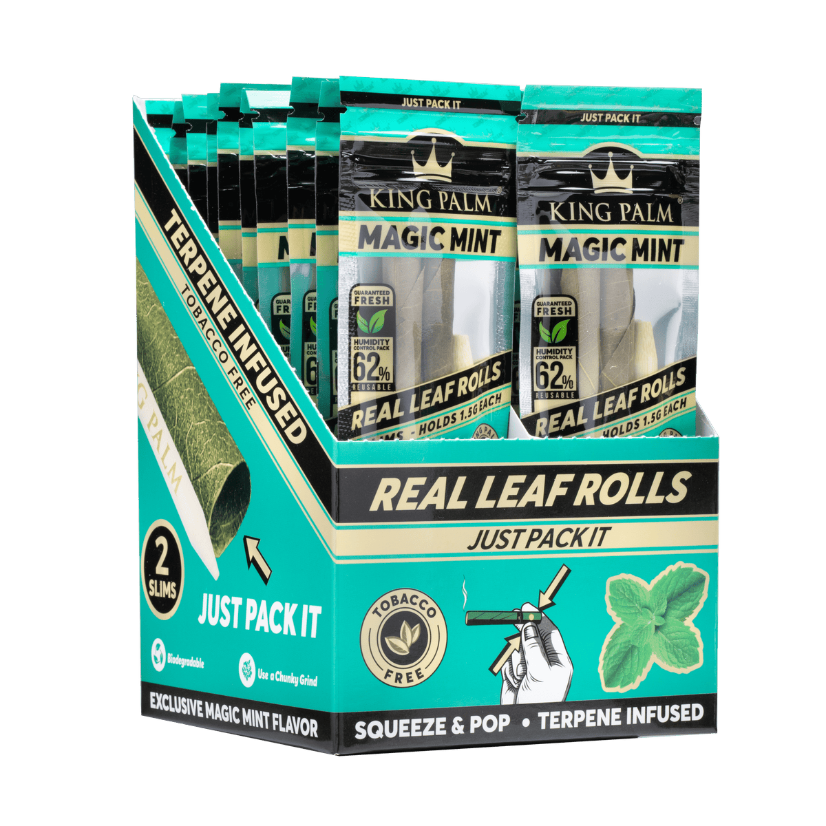 king palm leaf cones slim magic mint