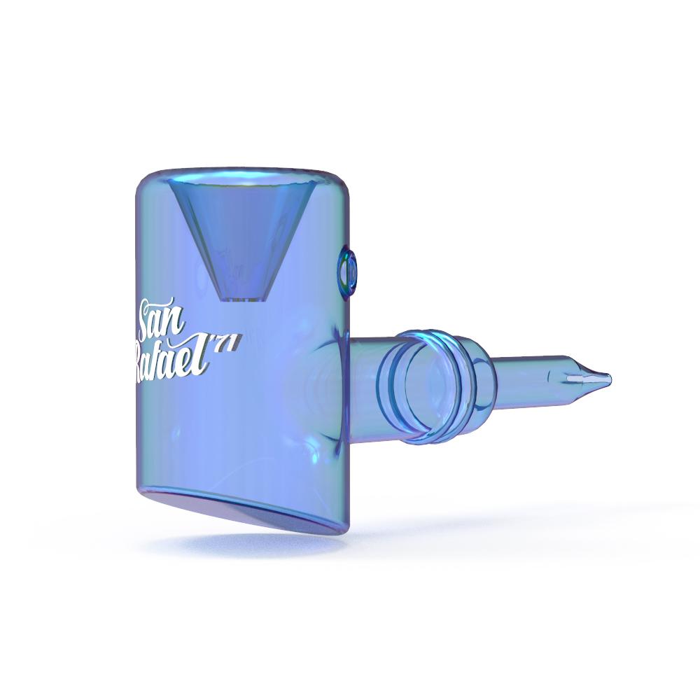 san rafael hammer hand pipe blue glass