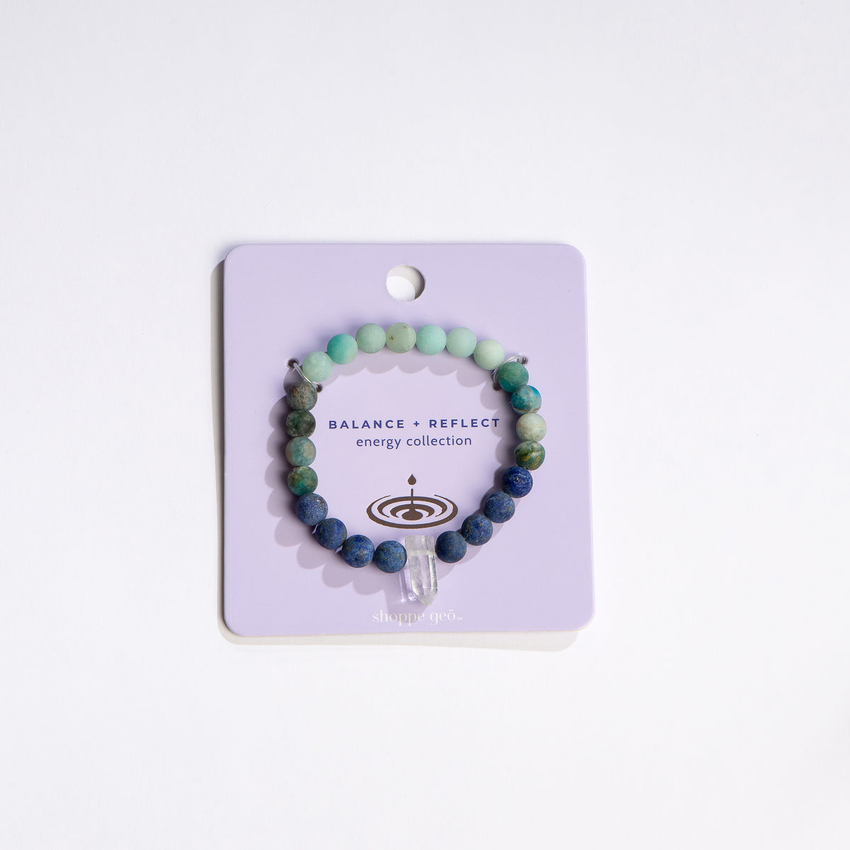 shoppe geo energy collection balance reflect gemstone bracelet