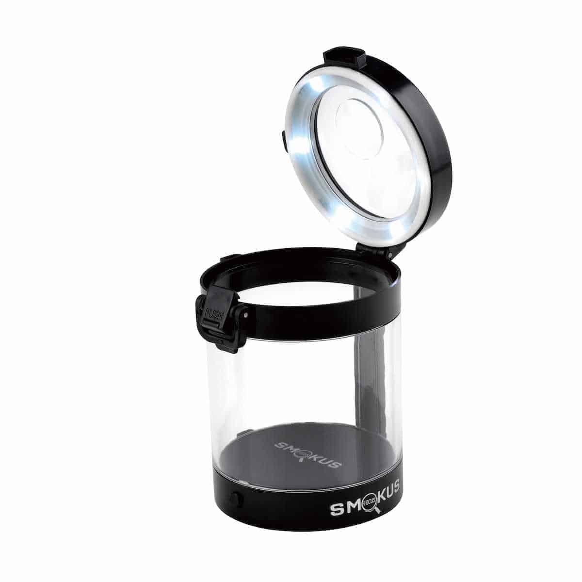 smokus focus eclipse led stash jar black