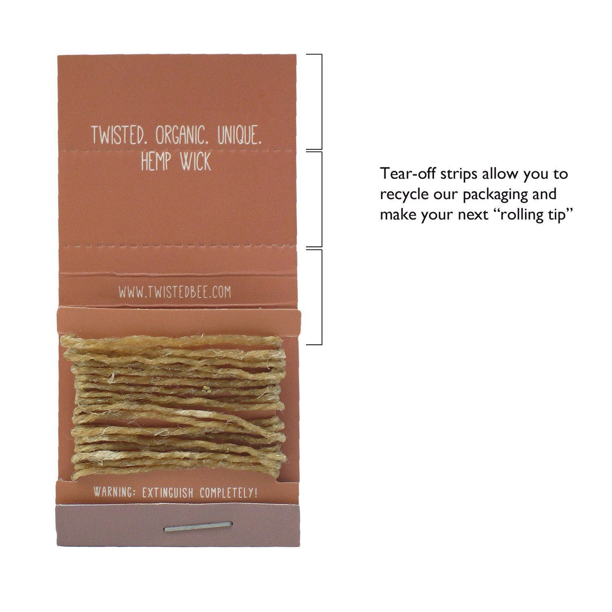 twisted bee hemp wick rolling tips
