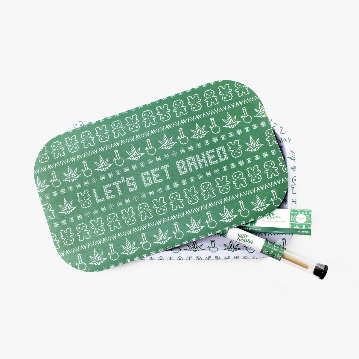ugly house rollling tray bundle lets get baked christmas