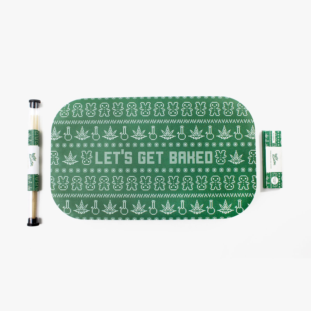ugly house rolling tray bundle lets get baked green