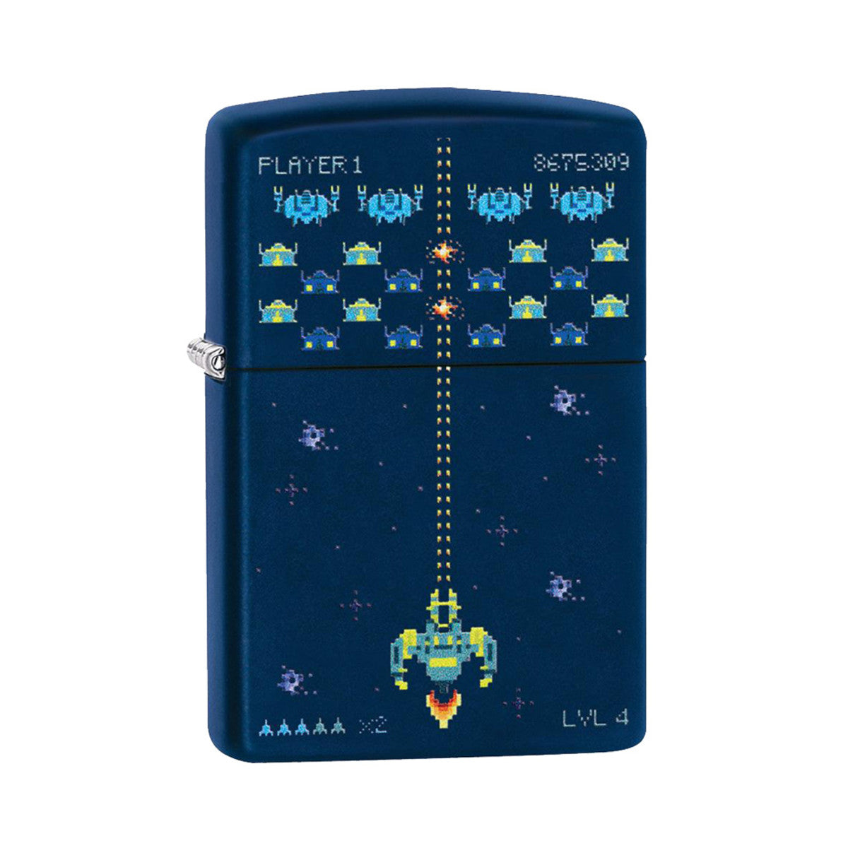 zippo lighter pixel game navy matte