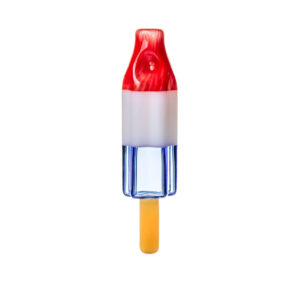 BigFun! Pipesicle Hand Pipe in red white and blue glass shaped like a bomb pop