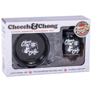 Cheech & Chong Smoke Lover's Gift Set in Black with gift box view