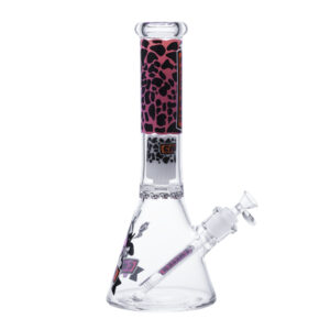 Cheech Glass Strawberry Milk Cow Beaker Bong in pink front view