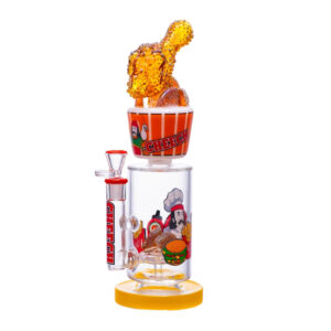 Cheech Glass Fried Chicken Water Pipe in full view
