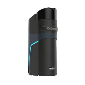 Dr. Dabber Ghost 2 vaporizer in sleek black with blue accents and USB-C charging port designed for portability and flavor.