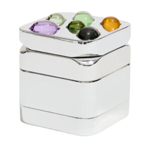 Edie Parker Gemstoned Grinder in Silver view