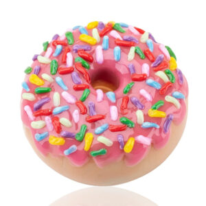 Empire Glassworks Pink Sprinkle Donut Pipe in top view