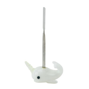 Empire Glassworks Radioactive Narwhal Dabber in side view