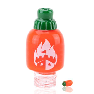 Empire Glassworks Sriracha Spinner Cap in front view