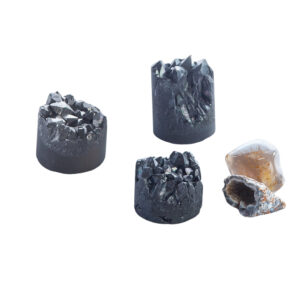 Shoppe Geo Frosted Black Titanium Crystal Cupcake front view