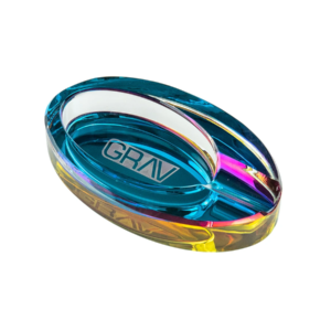grav ellipse glass ashtray
