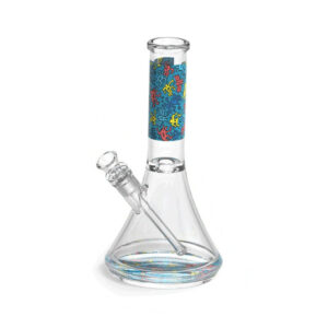 Keith Haring Glass Water Pipe in Blue view