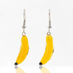 mmmelty Banana Glass Earrings front view