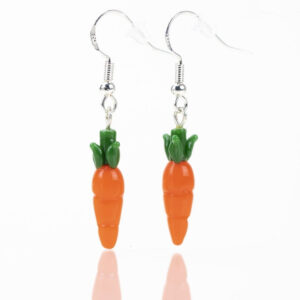 mmmelty Carrot Glass Earrings front view