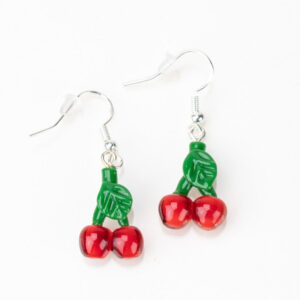 mmmelty Cherry Glass Earrings front view