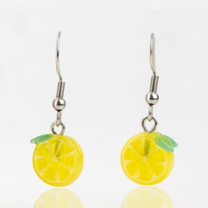 mmmelty Lemon Slice Glass Earrings front view