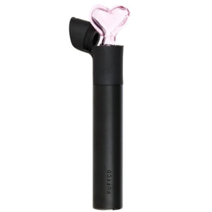Pulsar Heart Glass Mouthpiece for Puffco Pivot Attached view