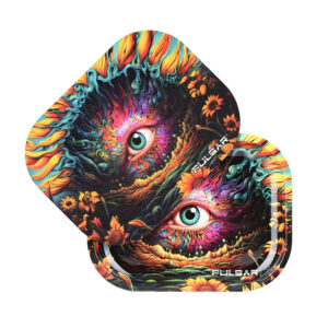 Pulsar Rolling Tray and Lid Set Sunflower of The Mind with lid view