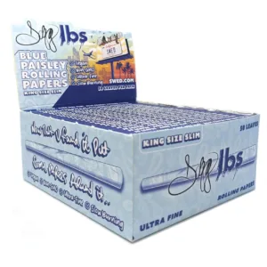 Dogg Lbs Blue Paisley Rolling Papers King Size Slim display box view