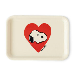 Three Potato Four Peanuts Snoopy Heart Vintage Tray front view