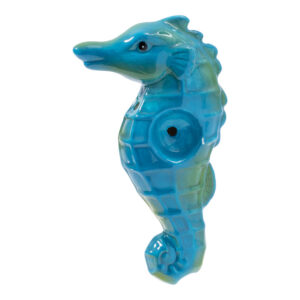 Wacky Bowlz Seahorse Ceramic Hand Pipe in full color view