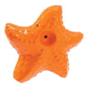 Wacky Bowlz Starfish Ceramic Hand Pipe in full color view